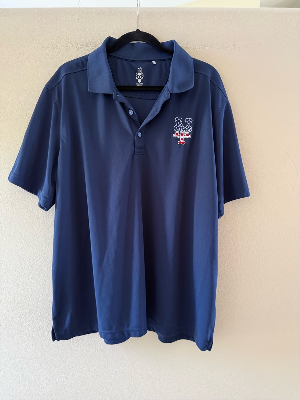 Cutter & Buck Men’s NY Mets Navy Blue Polo with Embroidered Chest Logo